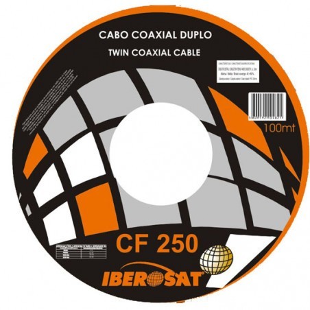 CABO COAXIAL FINO DUPLO BR IBEROSAT - 100M - CF250